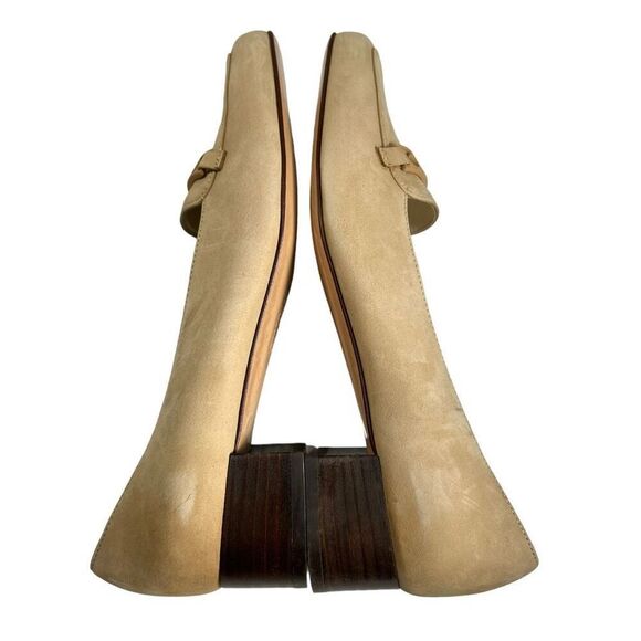 Salvatore Ferragamo Low-Heeled Loafer Shoes Size 7 Women's Cream Square Toe - Picture 8 of 11